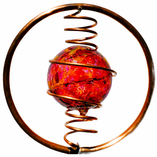 Marigold Red and Yellow Glass Ball