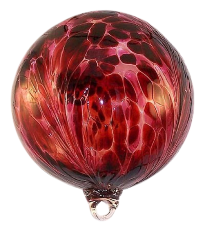 Cranberry and Red Glass Ball