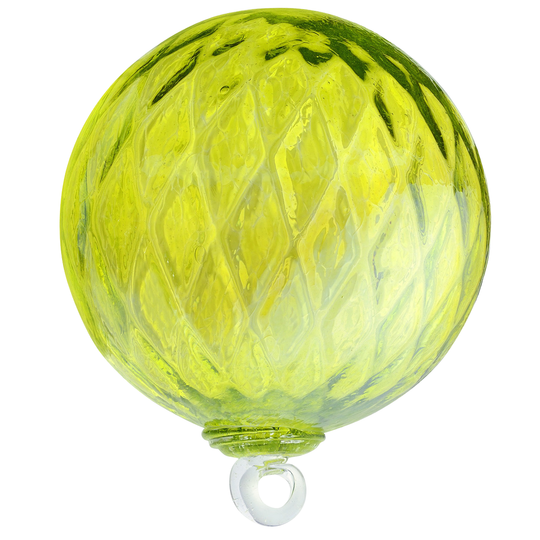 Yellow-Green Iridized Glass Ball