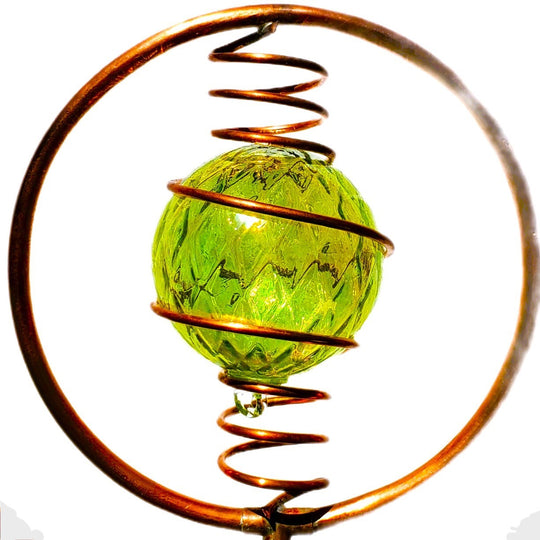 Yellow Green iridized glass ball