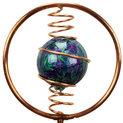 purple green blue glass ball